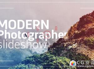 AE模板-现代摄影师幻灯片时尚风景图片展示 Modern Photographer Slideshow Opener
