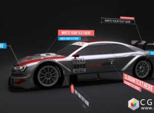 AE模板-70组高科技呼叫字幕条指示线HUD线条动画