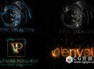 AE模板-史诗标志金色电流游戏Logo动画 Epic Logo 免费下载