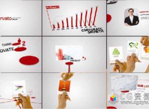 AE模板-公司企业商务简介手势动画展示Corporate Profile With Hand Gestures