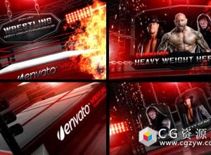 AE模板-摔跤拳击搏击舞台预告宣传片头 Wrestling Heavy Weight Champhionship