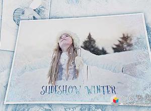 AE模板-浪漫冬天下雪相册照片幻灯片展示 Slideshow Winter