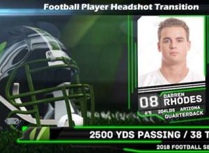 AE模板-E3D橄榄球头盔体育运动员介绍转场 Football Player Headshot Transition免费下载