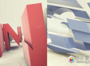 AE模板-E3D三维碎片汇聚组合Logo动画 Clean Pieces免费下载