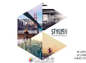 AE模板-时尚照片图形遮罩拼贴Logo图片展示 Stylish Photo Openers – Logo Reveal