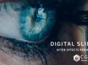 AE模板-数字科技感幻灯片展示片头 Digital Slides 免费下载