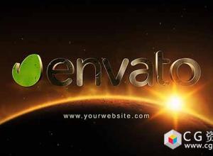 AE模板-星球地平线背光穿射Logo动画 Space Logo 2