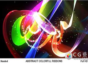 AE模板-抽象彩色丝带Logo动画 Abstract Colorful Ribbons Logo
