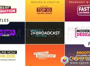 AE模板-64个创意动态广播社交媒体文字标题动画 Titles