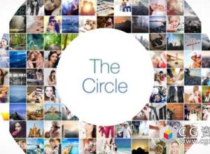 AE模板-三维循环图片拼贴照片墙展示片头 The Circle Mosaic Slideshow