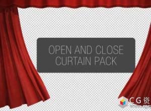 AE模板-晚会年会舞台帘幕开启关闭特效curtain-open-and-close-pack