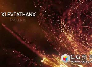 AE模板-震撼酷炫金色粒子标题字幕企业公司宣传动画