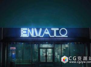 AE模板-夜晚街道霓虹灯描边Logo动画 Epic Neon in The Street