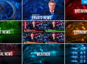 AE模板-电视栏目包装经济频道突发新闻字幕条天气片头