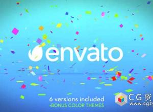 AE模板-五彩纸屑标志飘落Logo动画 Confetti Logo