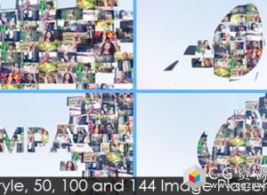 AE模板-优雅图像标志显示照片拼贴汇聚Logo动画 Multi-Image Logo Reveal V4