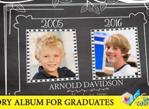 AE模板-学校学生毕业手绘回忆照片展示 Graduation Memory Board