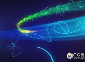 AE模板-彩色颗粒拖尾粒子标志Logo展示 Colorful Particle Logo Reveal