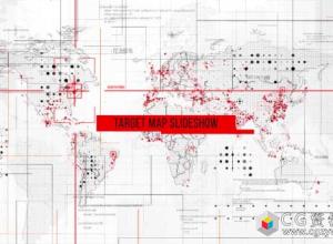 AE模板-电影预告片商业推广公司视频地图目标点指示视频开场 Target Map Slideshow