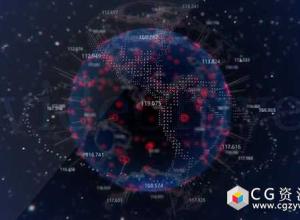 AE模板-地球全息图高科技HUD全息投影地球动画 Earth Hologram