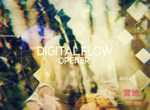 AE模板-科技感数字图形元素视差图片展示 Digital Flow – Opener