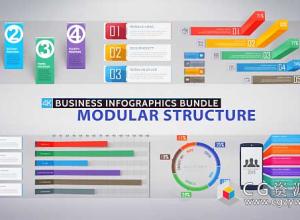 AE模板-4K商务企业公司介绍数据统计业务信息表格图MG动画