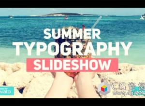 AE模板-夏日节奏感文字标题图文幻灯片Summer Typography Slideshow 免费下载
