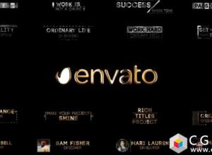 AE模板-黄金金色文字标题动画 Corporate Golden Titles V3