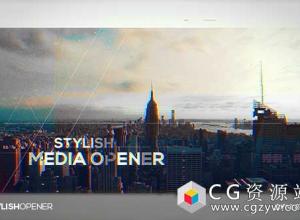 AE模板-现代动态图像时尚商业媒体宣传图片视频开场 Media Opener