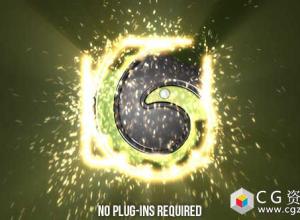 AE模板-优雅史诗般火星粒子Logo动画展示 Sparks Logo Reveal