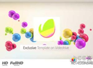 AE模板-多彩3D小球Logo动画 Colorful 3D Balls Kids logo