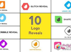 E模板-10组扁平化图形Logo动画 Minimal Logo Reveals Pack免费下载