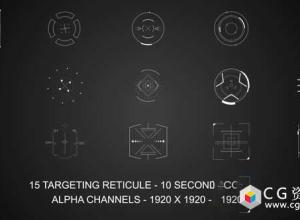 视频素材-高科技目标点聚焦HUD动画高清视频素材 Targeting Reticules