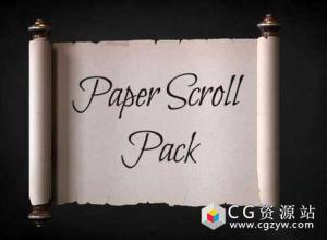 AE模板-复古卷纸展开图片展示动画 Paper Scroll Pack Template