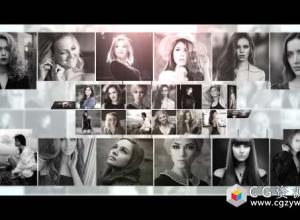 AE模板-广播电视标志翻转排列图片Logo展示 Intro Mulit Screen Logo