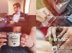 AE模板-现代视差时间线幻灯片文字标题图片展示 Modern Parallax Timeline Slideshow