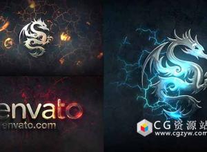 AE模板-3D电影史诗游戏标志金属Logo开场动画 Logo Reveal Gaming