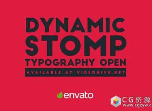 AE模板-动态能量快速文字标题图片开场 Dynamic Stomp Typography Open