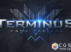 AE模板-E3D终点游戏预告片金属标志三维文字宣传片 Terminus Game Trailer
