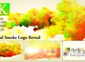 AE模板-抽象多彩烟雾标志显示Logo动画 Colorful Smoke Logo Reveal