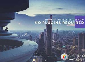 AE模板-毛刺介绍科技感动态元素图片视频片头 Glitch Intro