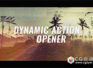 AE模板-动态快速介绍文字图片开场 Dynamic Action Opener