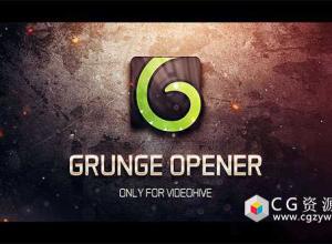 AE模板-震撼暗黑金属文字标题Logo开场 Grunge Opener