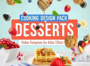 AE模板-烹饪设计包甜点美食食物电视栏目包装 Cooking Design Pack – Desserts
