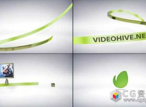 AE模板-3D线条图形路径运动动画片头 Taped Lines Opener