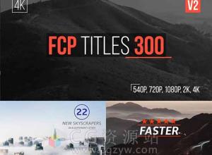 FCPX插件-300个4K多功能文字标题人名字幕动画预设Final Cut Pro X 300 Titles