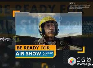 AE模板-航空公司宣传空中表演揭幕战图文幻灯片开场片头Air Show Opener