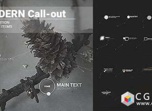 AE模板-时尚信息图现代感呼叫指示线动画 Modern Call-outs