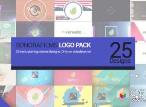 AE模板-25组创意标志logo片头集合公司标志动画包装展示Sonorafilms Logo Pack