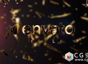 AE模板-4K抽象金色碎片文字Logo动画 Gold Fragments